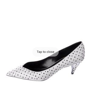 White Satin Saint Laurent Pumps
